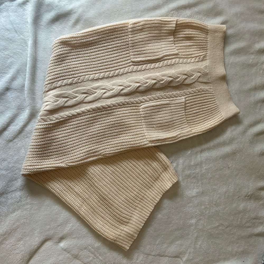 knit cream skirt